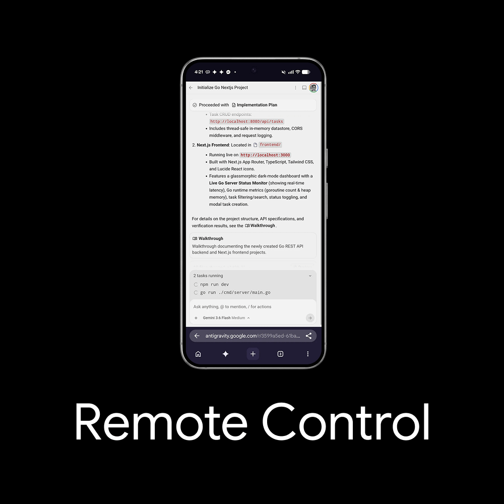 Antigravity anywhere with Remote Control